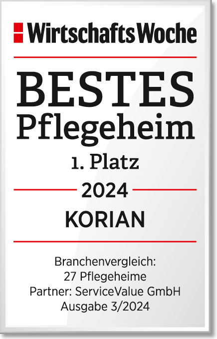 Korian - Wirtschafts Woche Bestes Pflegeheim Platz 1 2023