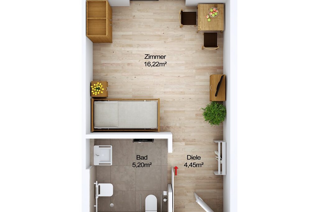 Grundriss Pflegezimmer