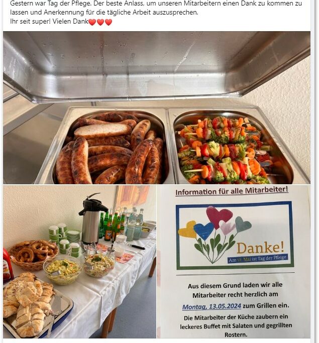 Das Küchenteam im Haus am Küchwaldpark zauberte dieses Mal für die Mitarbeiter:innen ein leckeres Buffet.