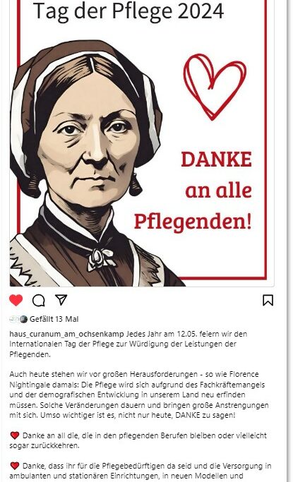 Das Haus Curanum dankt allen Pflegenden, die sich für diesen wichtigen Beruf entschieden haben (oder wieder entscheiden).